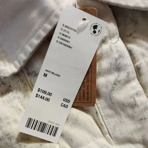 Urban Outfitters Cream Quilted Performance Jacket, Metallic Design, Nwt - Picture 2 of 5